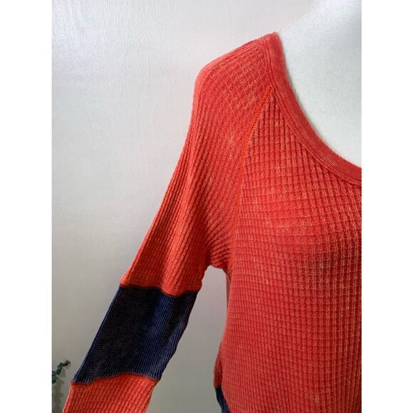 We The Free Orange Fashion Waffle Knit Thermal Top Size XS - Picture 4 of 11